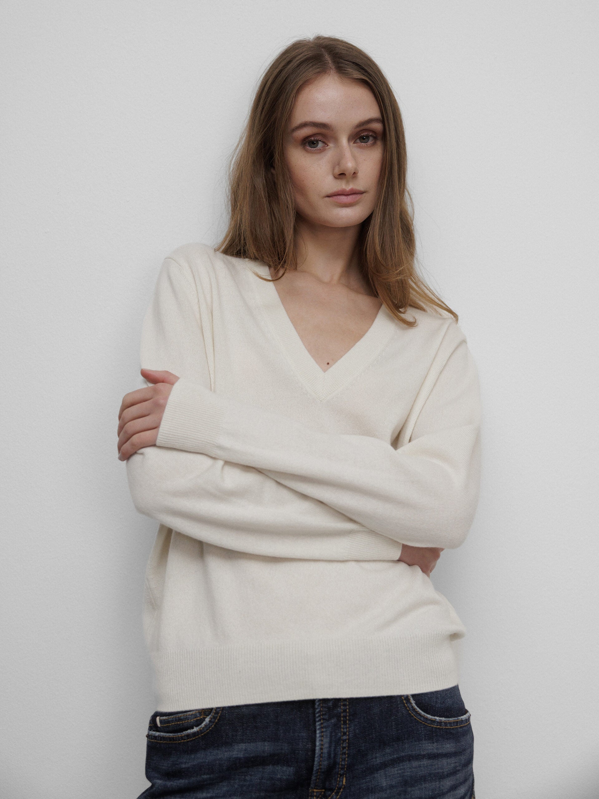 ALLUDE Feinstrickpullover aus Cashmere Damen (40 WEISS)
