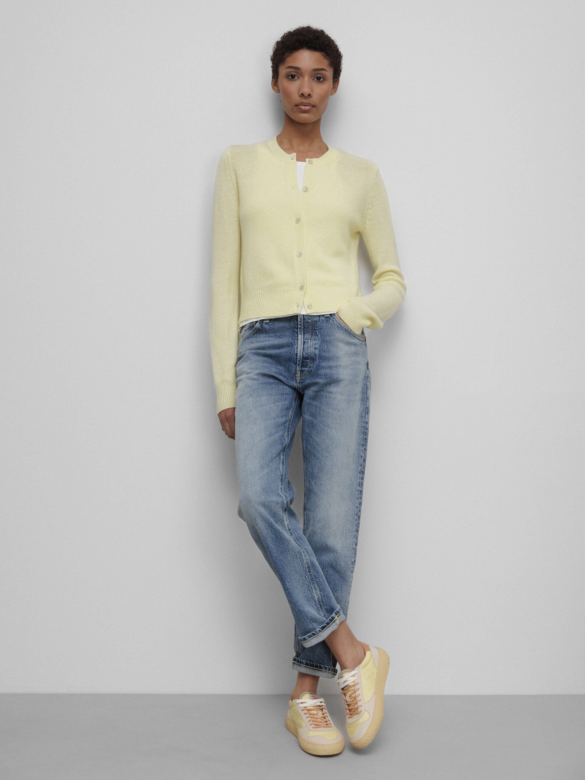 ALLUDE Strickjacke aus Cashmere Damen (40/20 GELB)