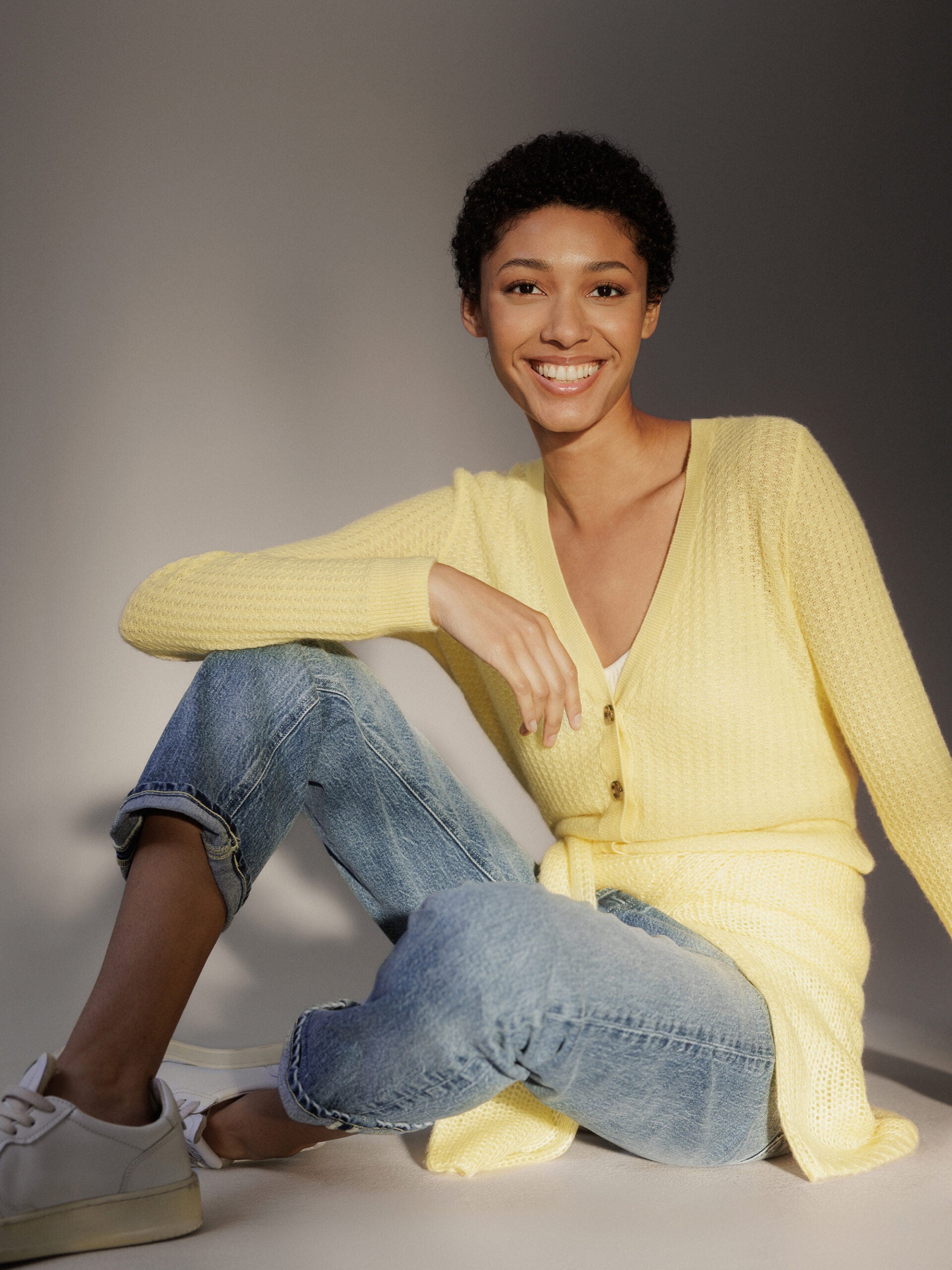 ALLUDE Strickjacke aus Cashmere Damen (21 GELB)