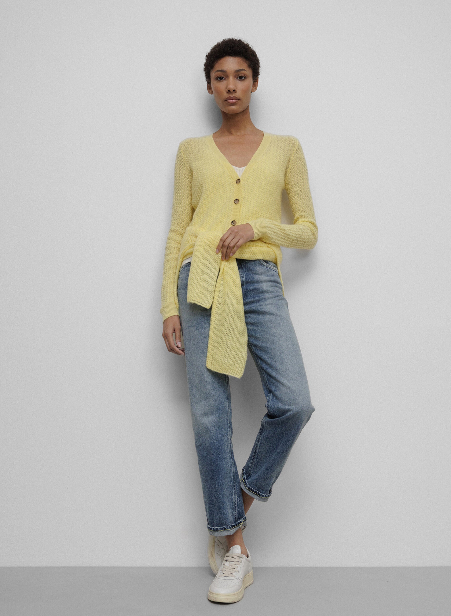 ALLUDE Strickjacke aus Cashmere Damen (21 GELB)