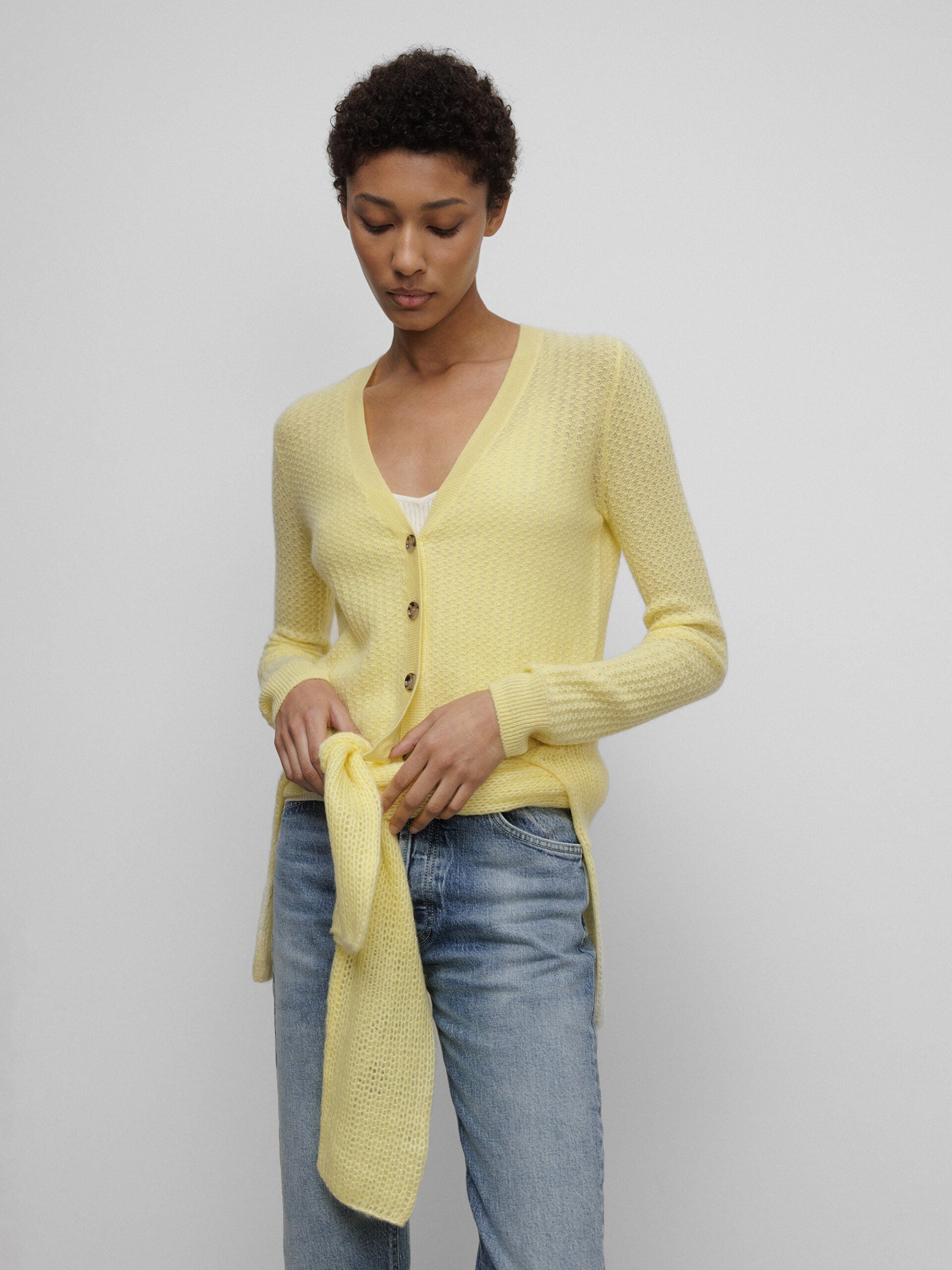 ALLUDE Strickjacke aus Cashmere Damen (21 GELB)