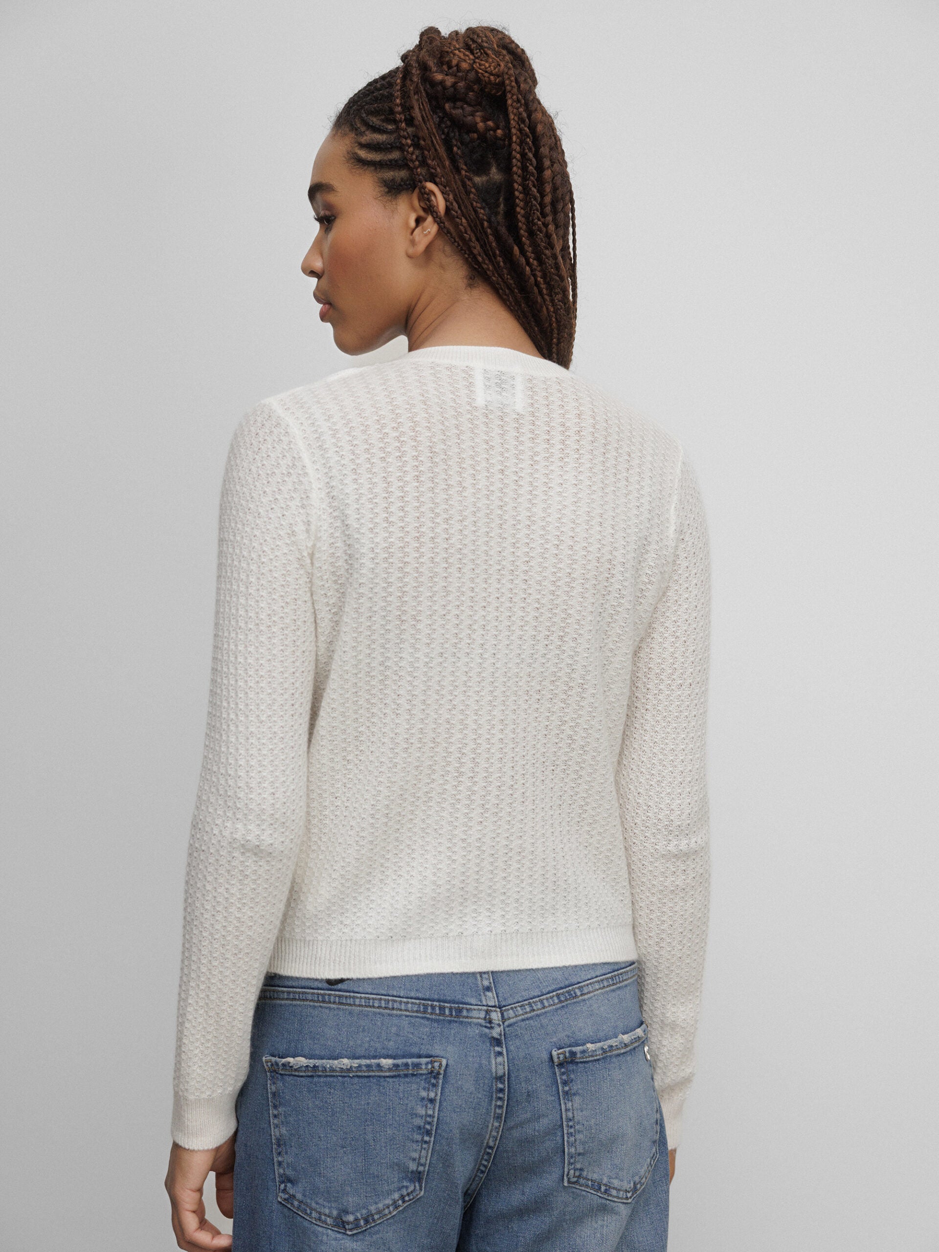 ALLUDE Strickjacke aus Cashmere Damen (40 WEISS)