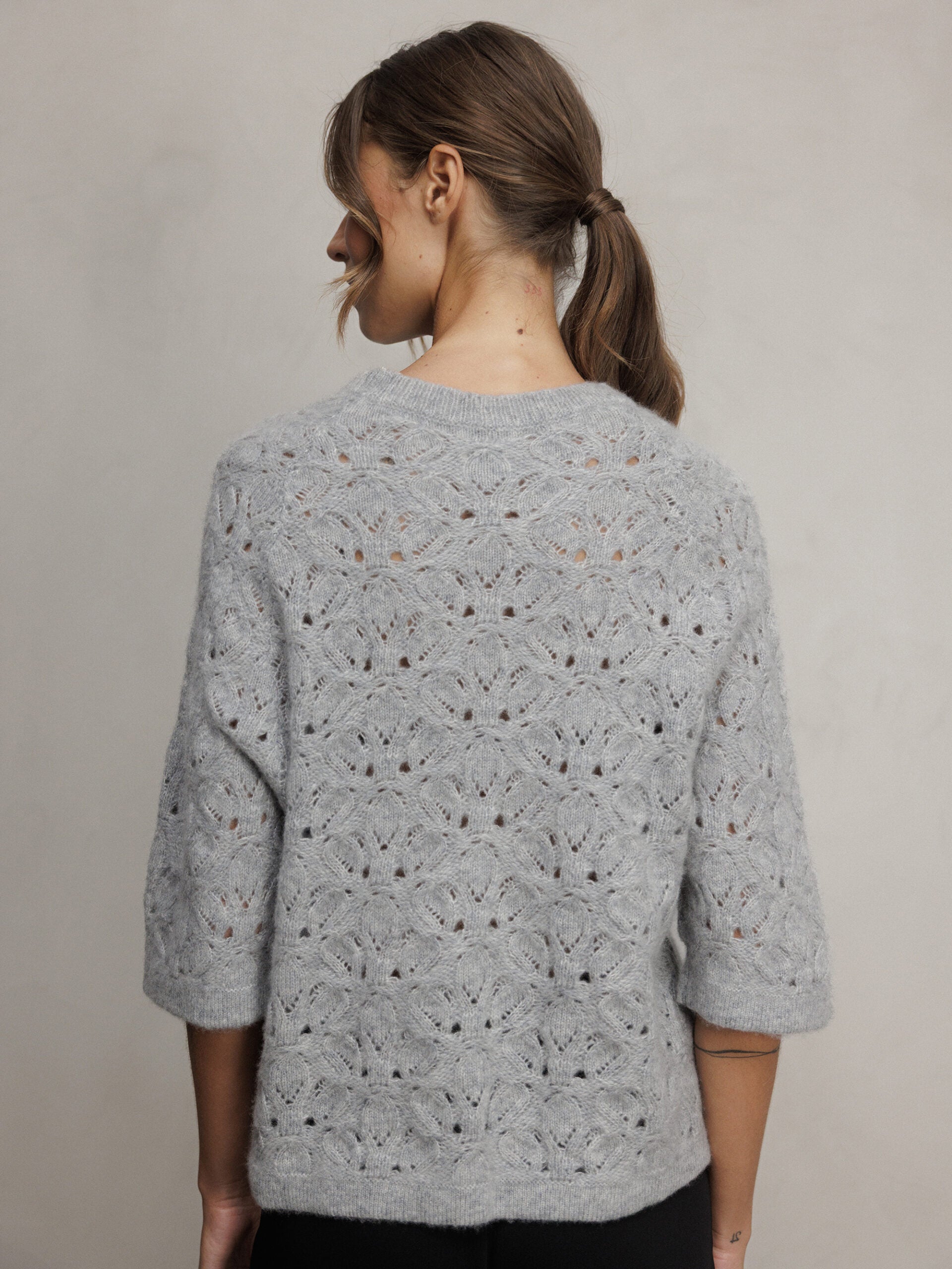 ALLUDE Pullover aus Cashmere Damen (83 GRAU MEL)