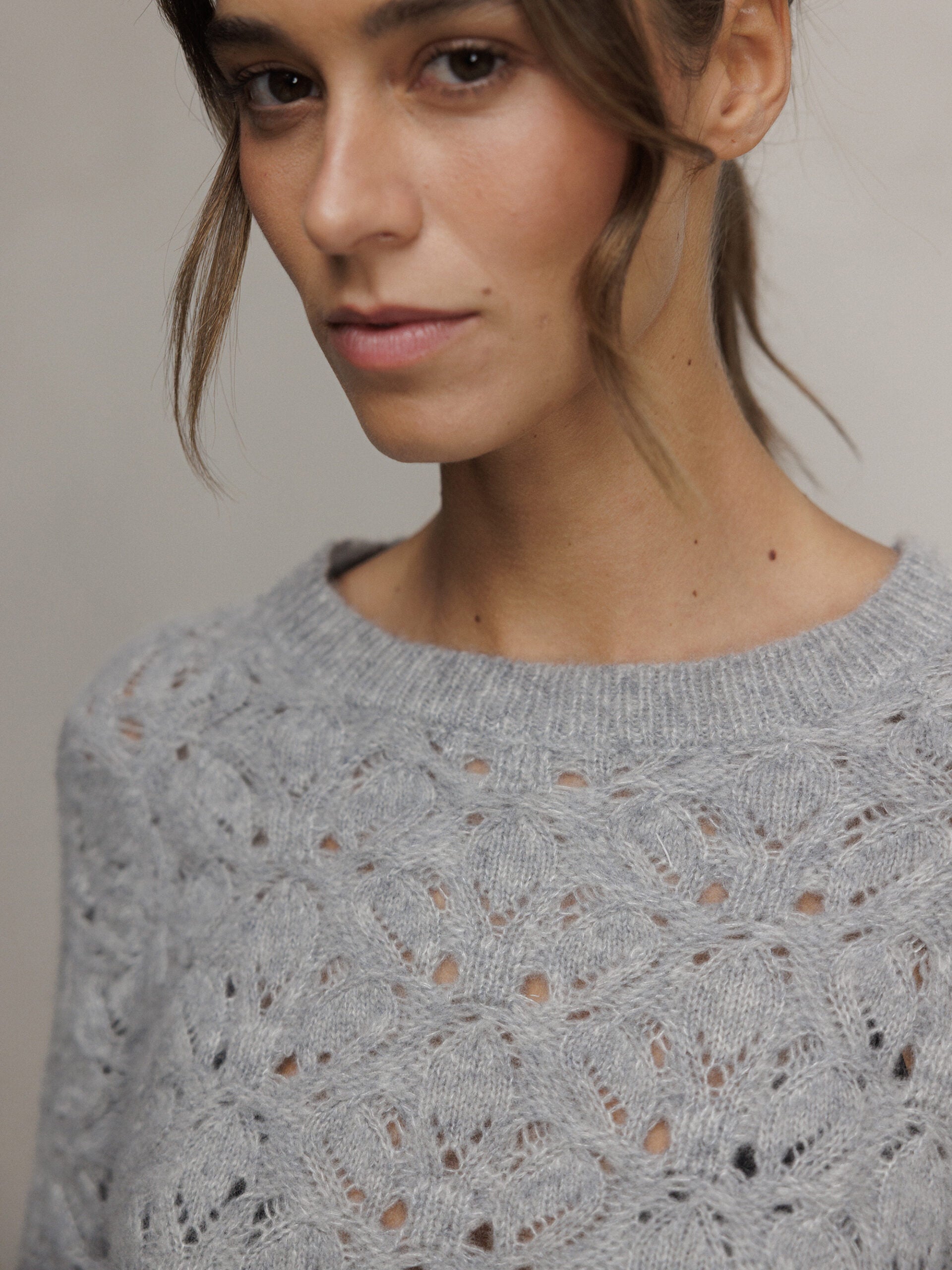 ALLUDE Pullover aus Cashmere Damen (83 GRAU MEL)