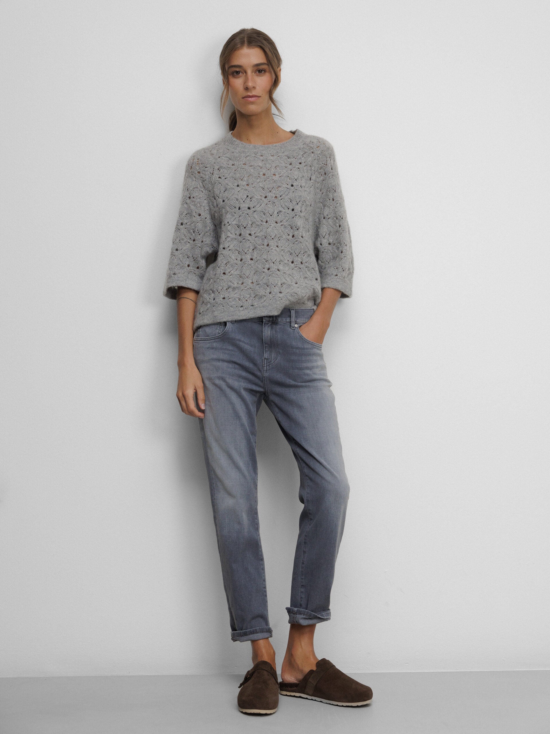 ALLUDE Pullover aus Cashmere Damen (83 GRAU MEL)