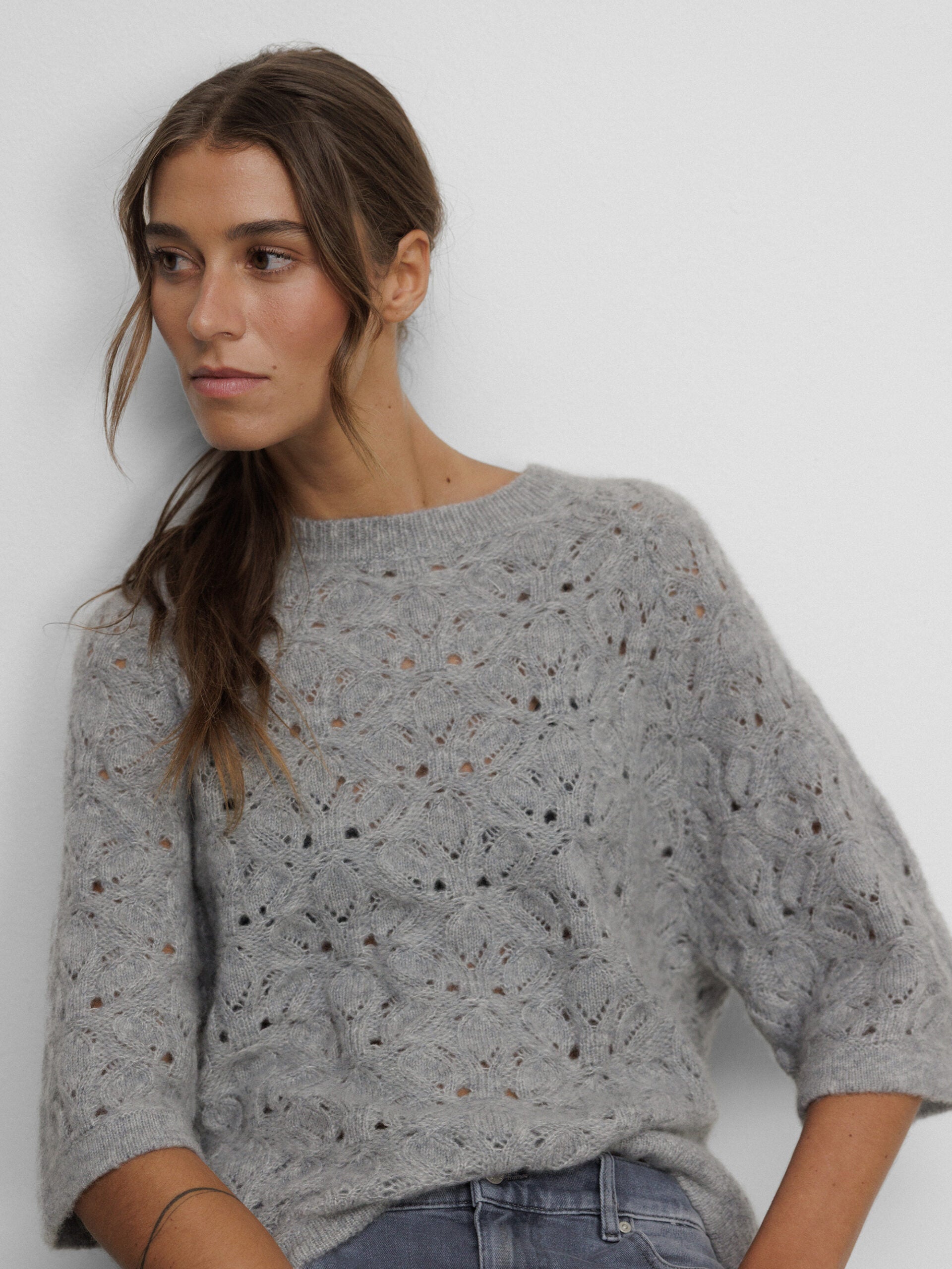 ALLUDE Pullover aus Cashmere Damen (83 GRAU MEL)