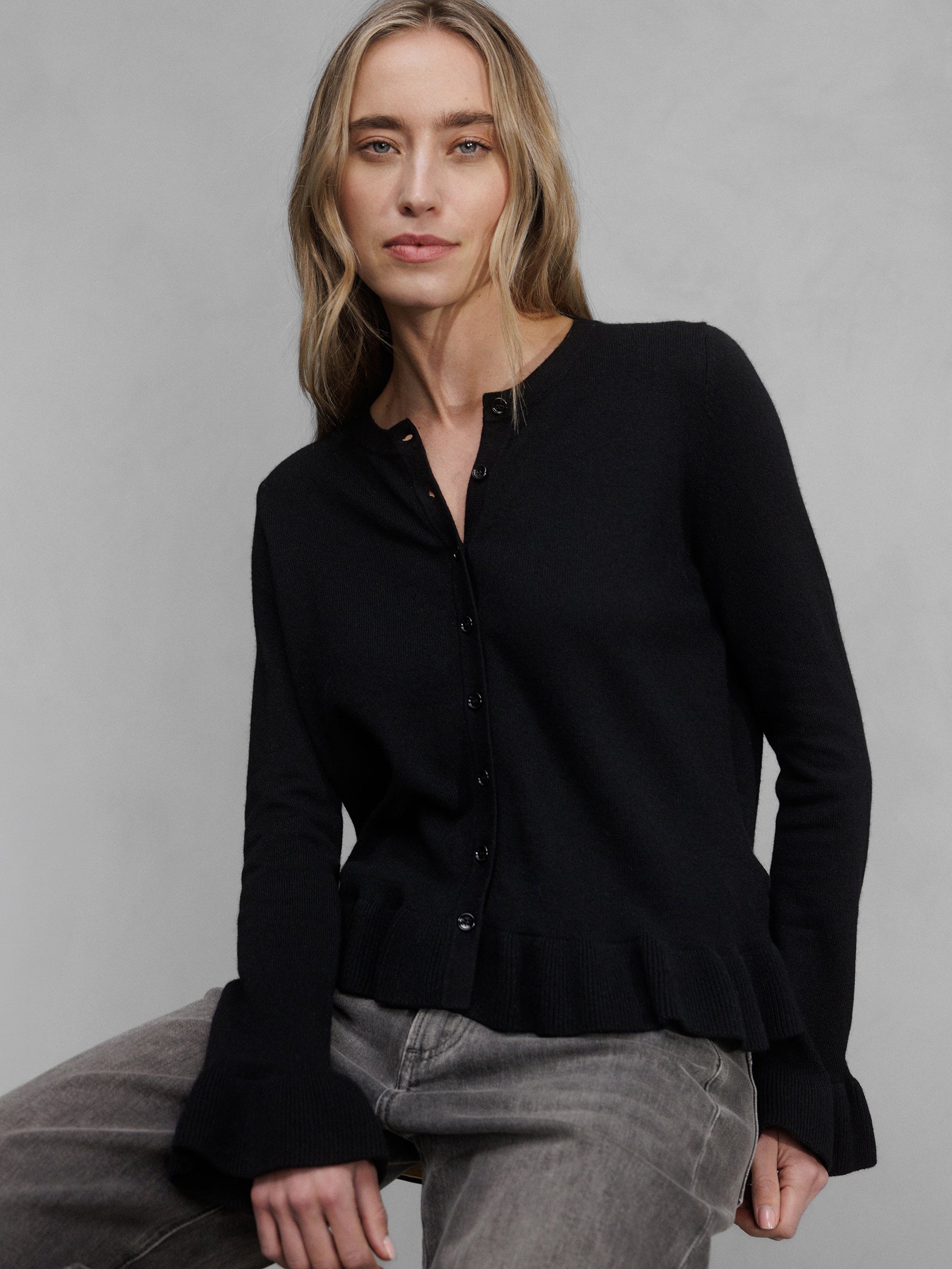 ALLUDE Strickjacke Damen (90 SCHWARZ)