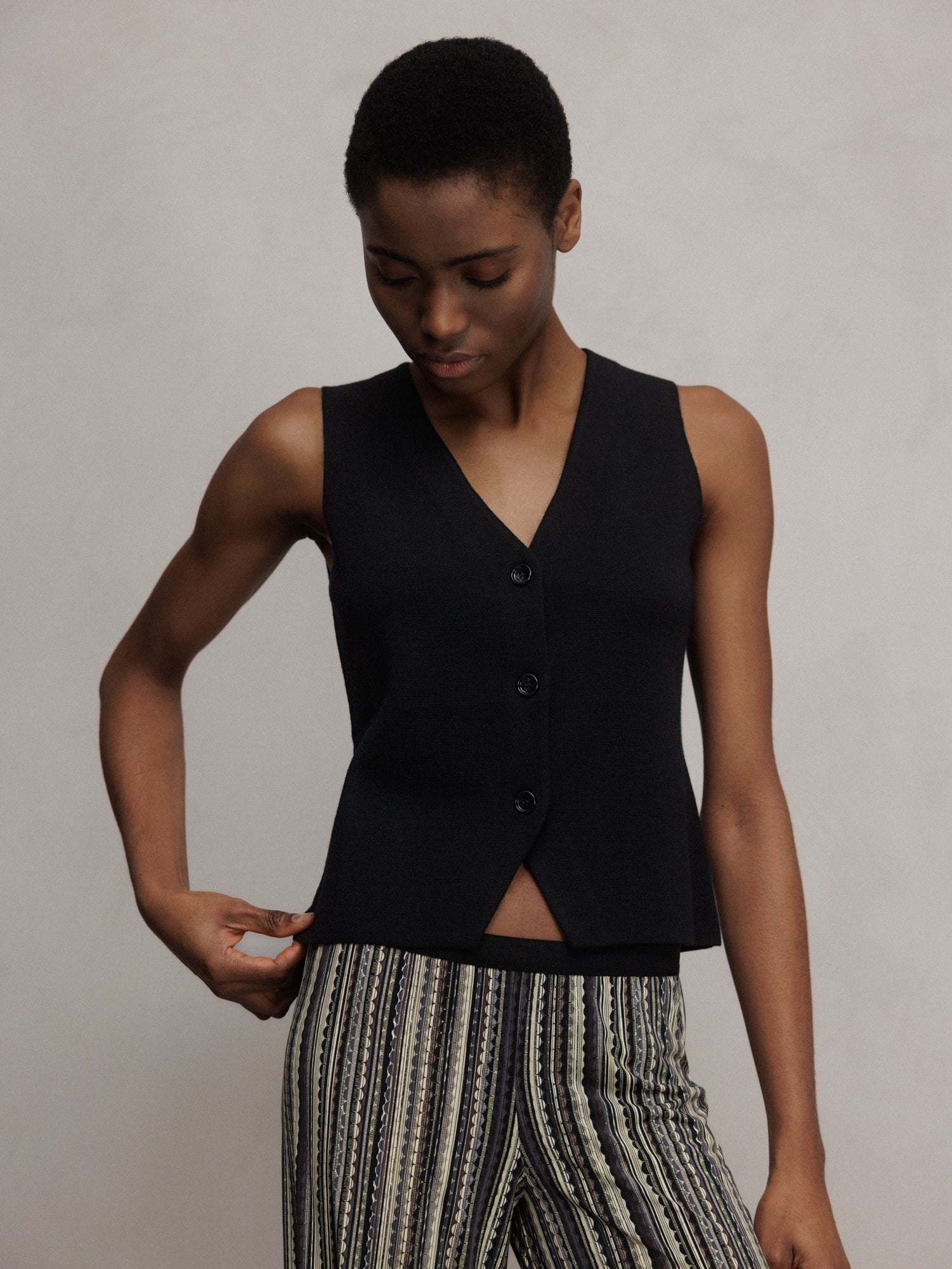 ALLUDE Strickweste Damen (490 SCHWARZ)