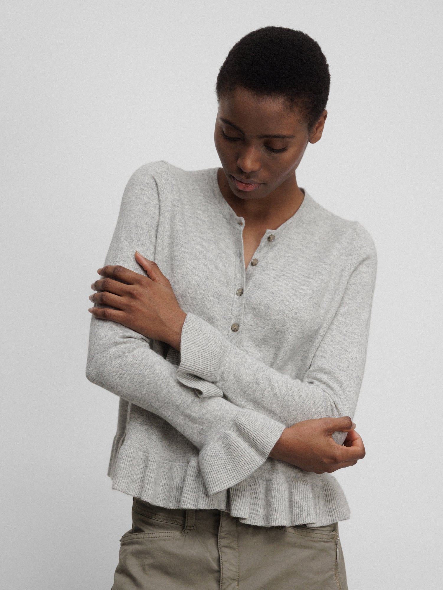 ALLUDE Strickjacke Damen (81 L GREY MEL)