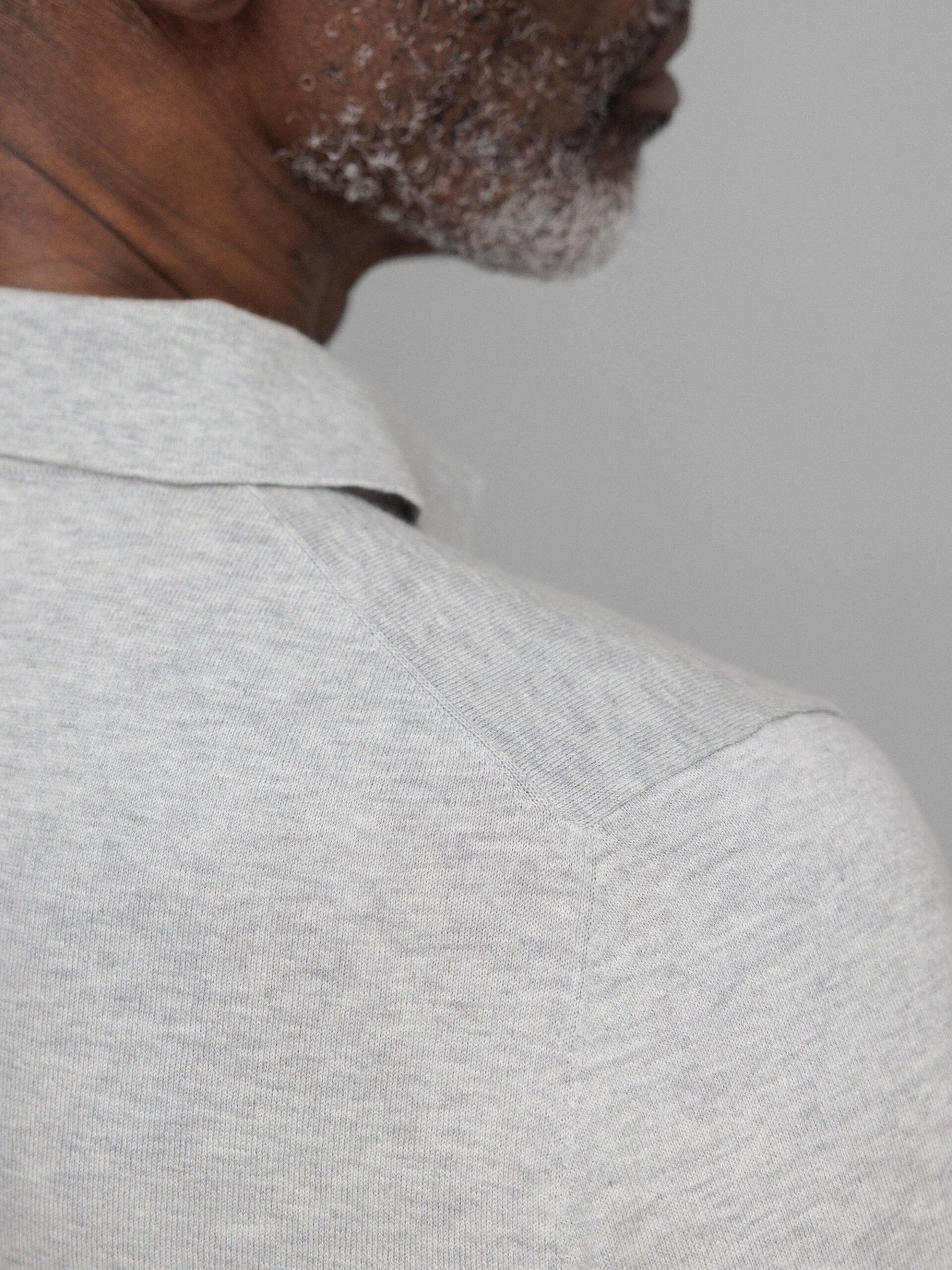 ALLUDE Strick-Poloshirt Herren (81 L GREY)