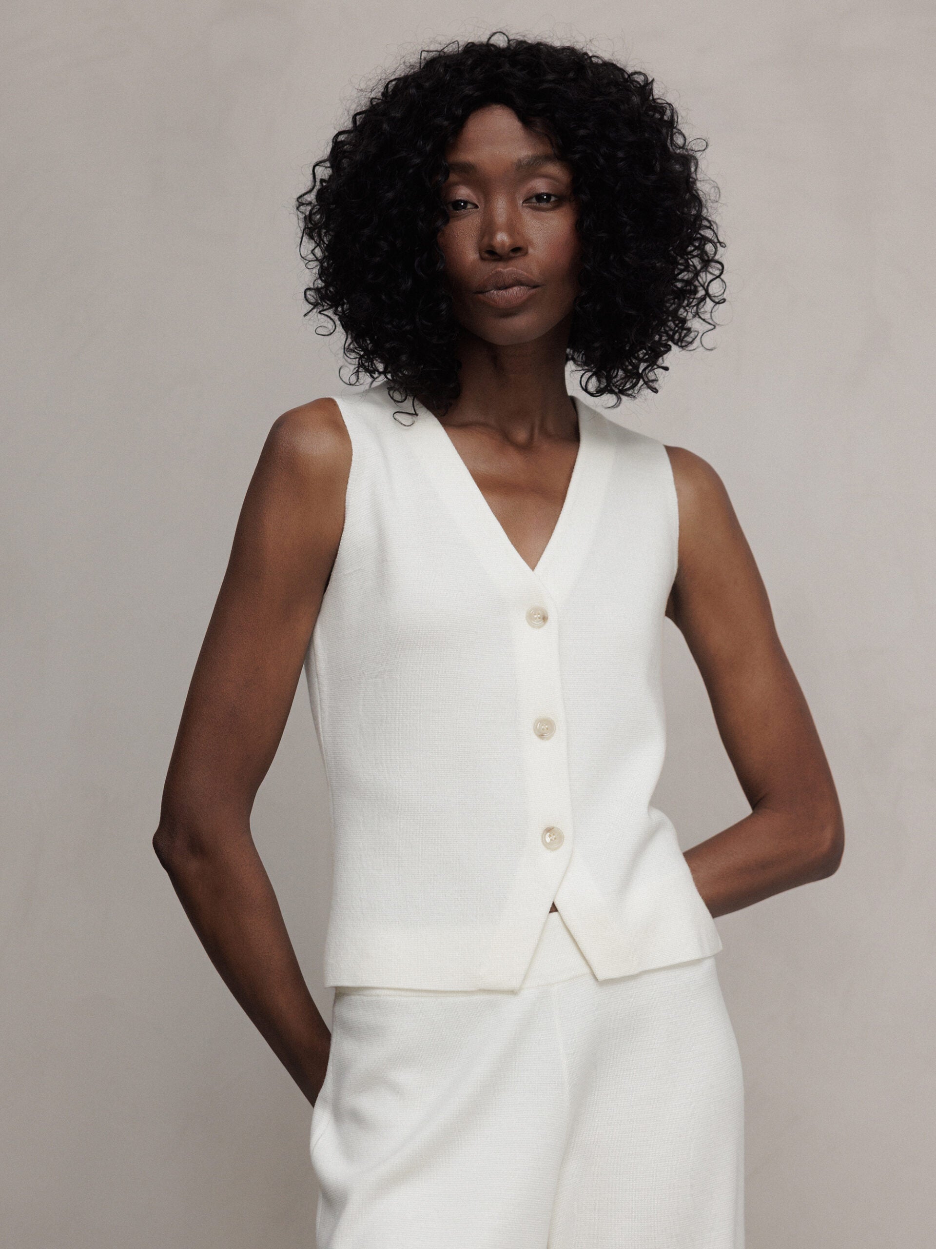 ALLUDE Strickweste Damen (440 OFF WHITE)