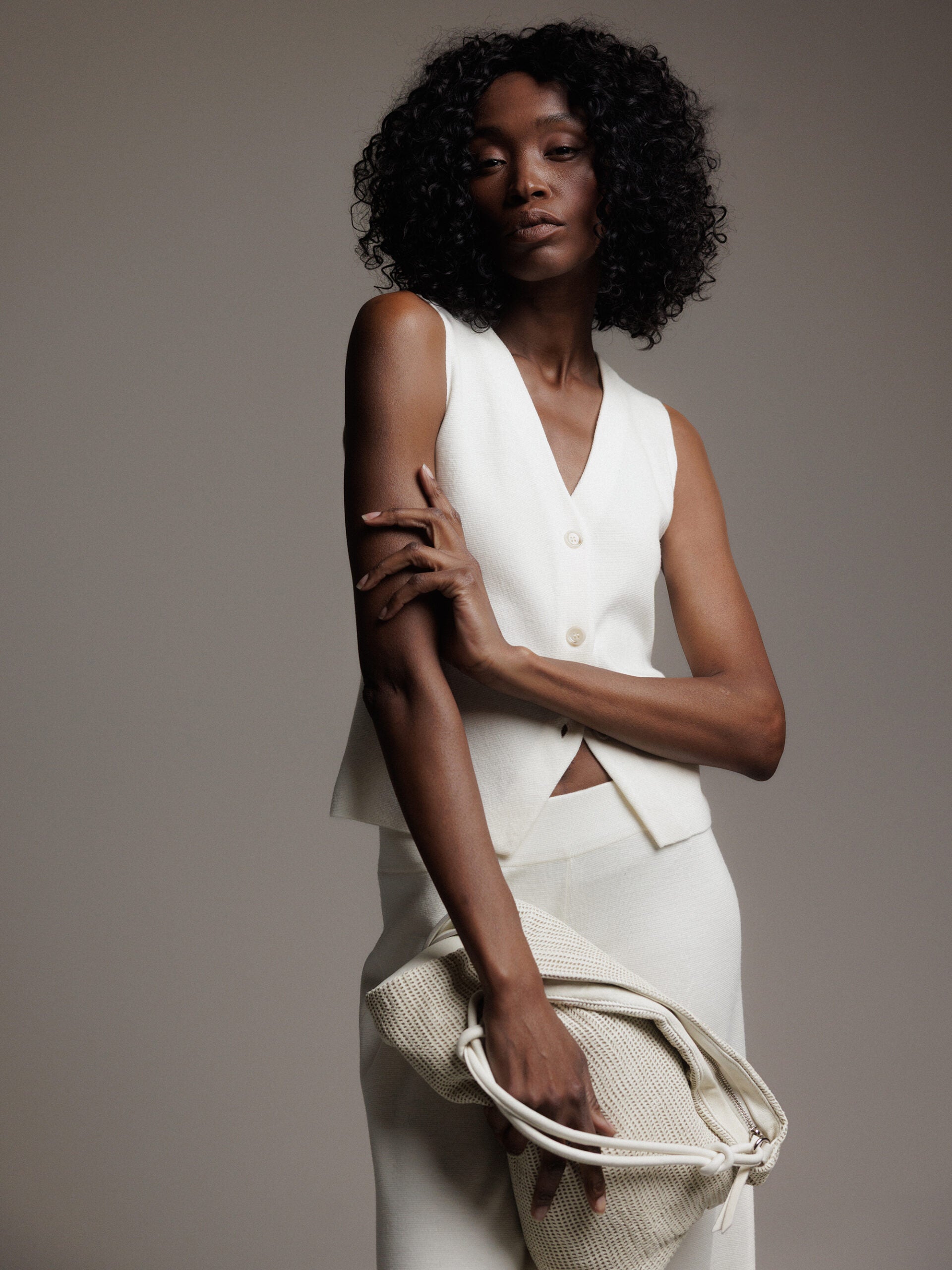 ALLUDE Strickweste Damen (440 OFF WHITE)