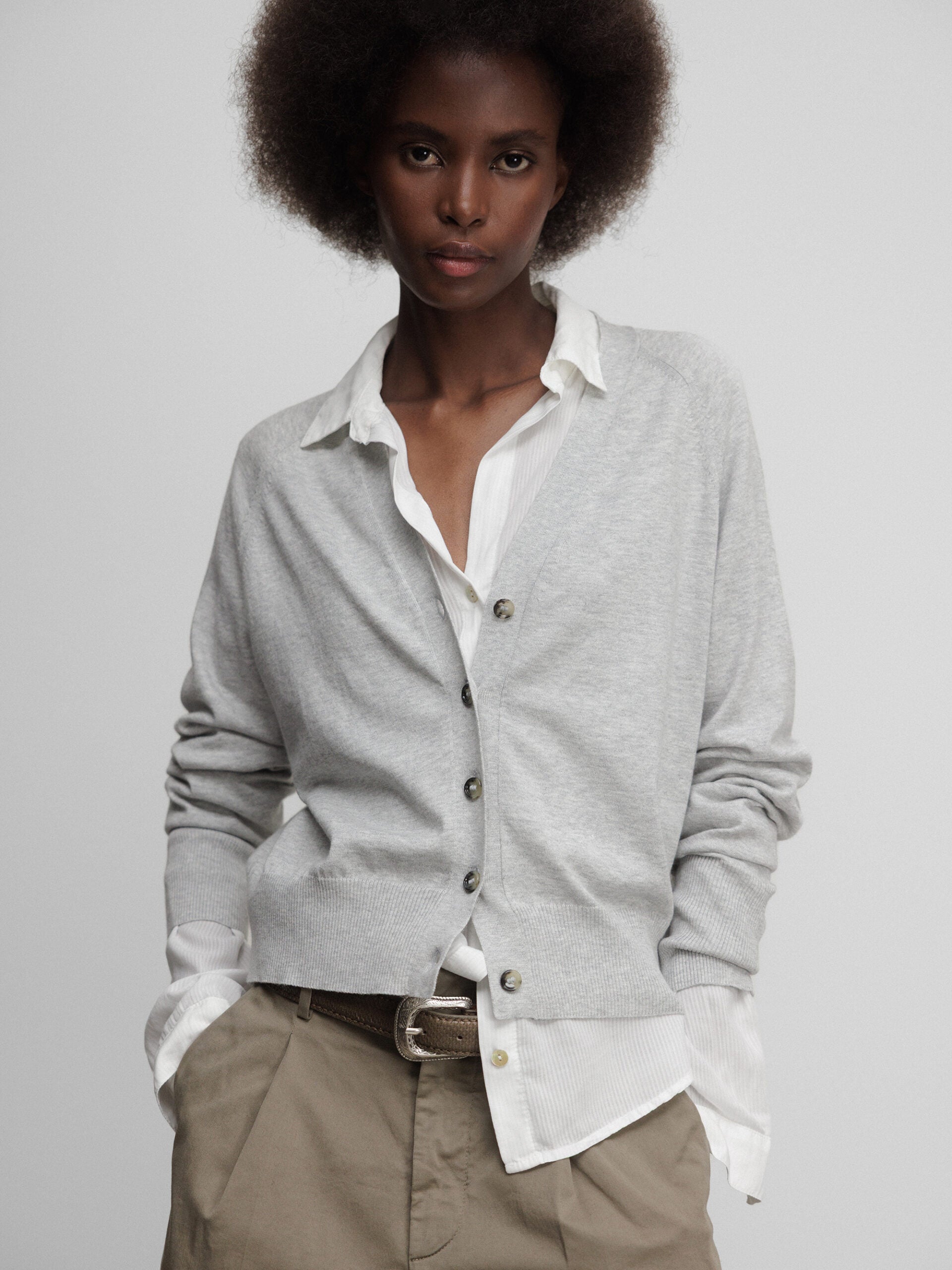 ALLUDE Strickjacke Damen (81 L GREY MEL)