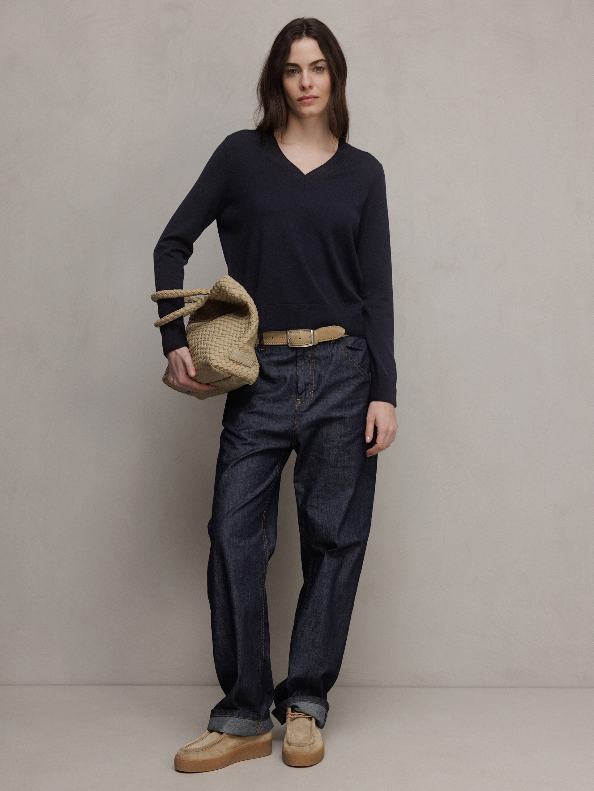 ALLUDE Feinstrickpullover aus Schurwolle Damen (414 NAVY)