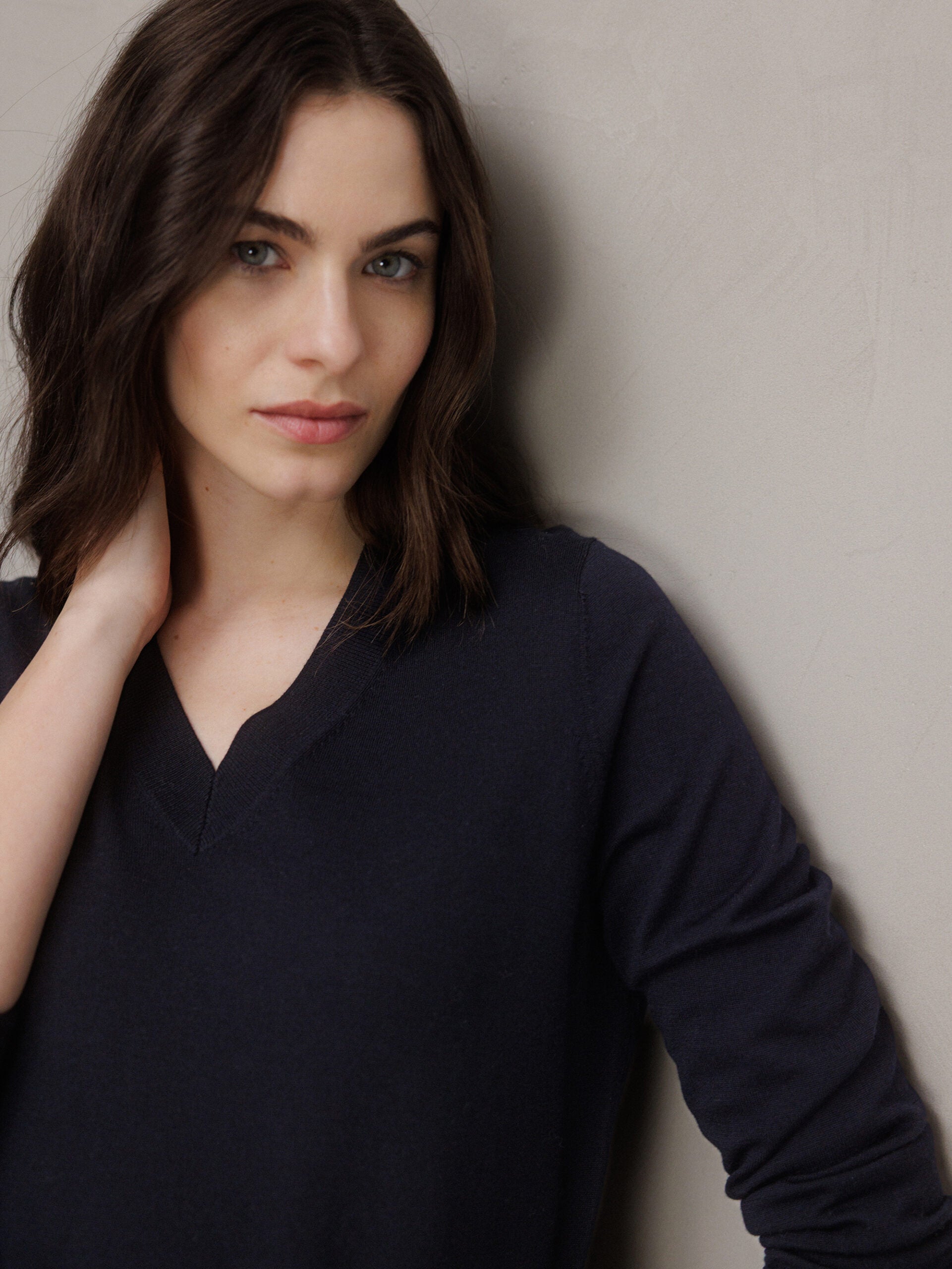 ALLUDE Feinstrickpullover aus Schurwolle Damen (414 NAVY)