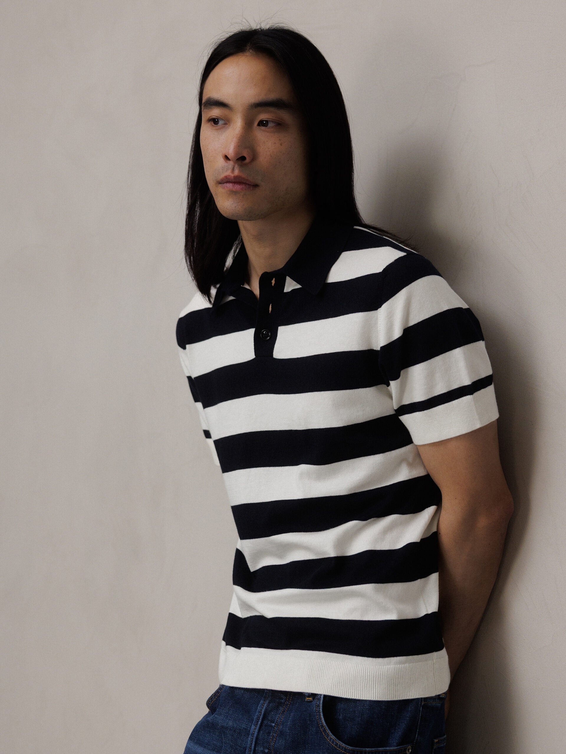 ALLUDE Strick-Poloshirt Herren (40/14 NAVY/ECRU)