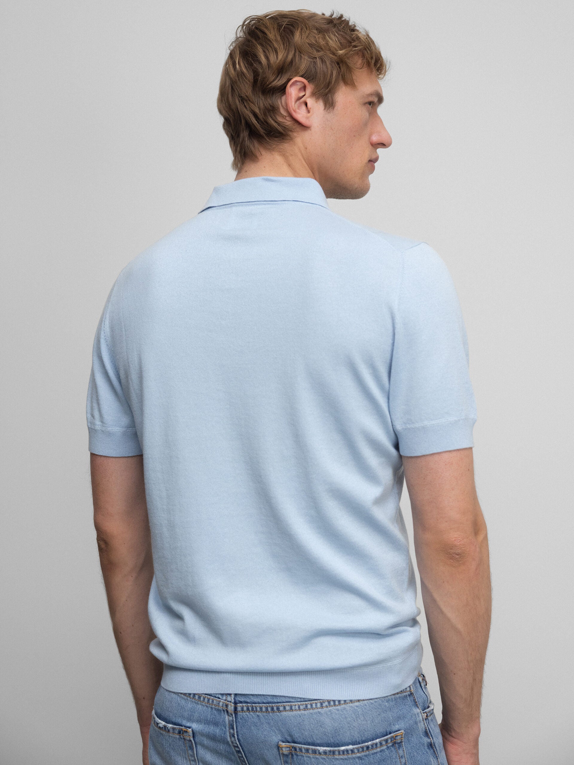 ALLUDE Strick-Poloshirt Herren (11 L BLUE)