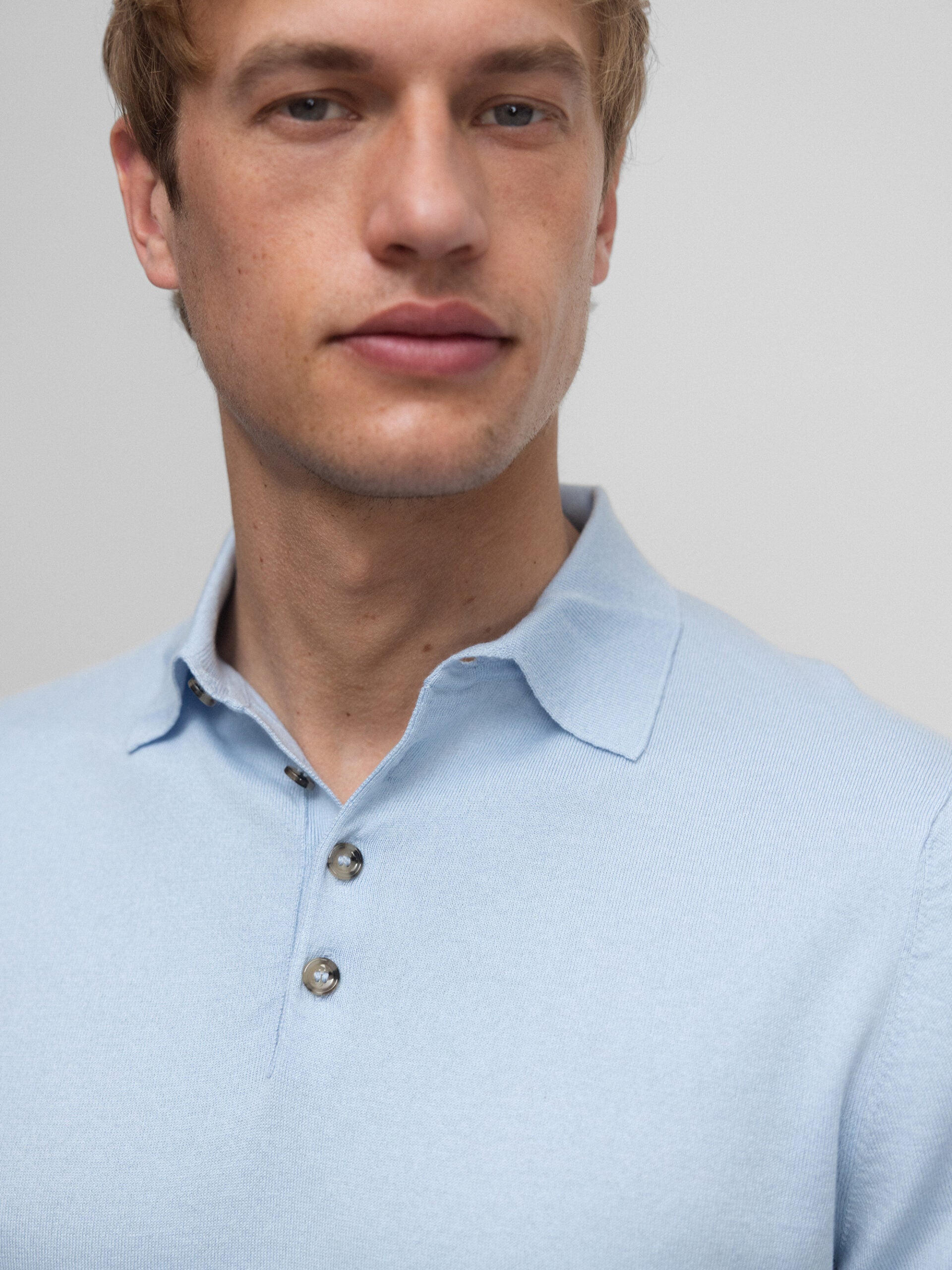 ALLUDE Strick-Poloshirt Herren (11 L BLUE)