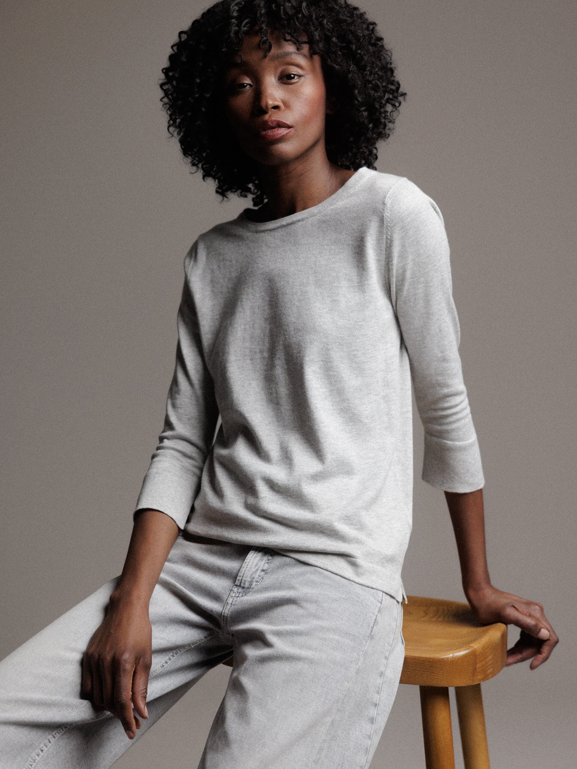 ALLUDE Feinstrickpullover Damen (81 LT GREY MEL)