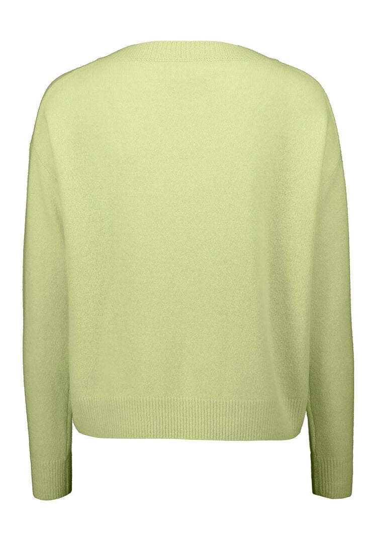 Allude Damen Feinstrickpullover aus Kaschmir, limone,