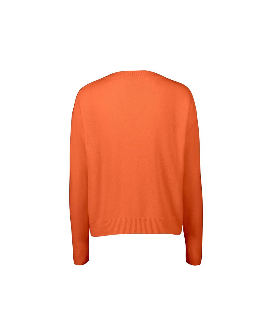 Allude Damen Kaschmirpullover, orange,