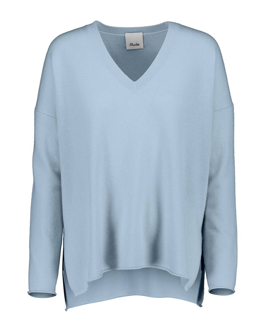 Allude Damen Kaschmirpullover, bleu,