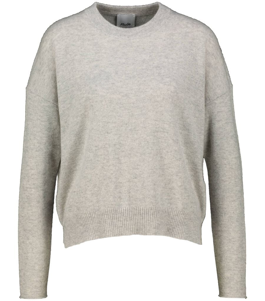 Allude Damen Kaschmirpullover, grau,