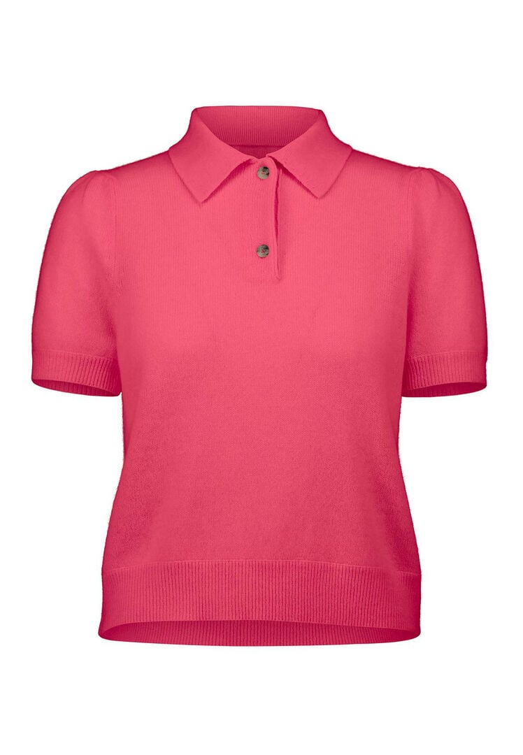 Allude Damen Poloshirt aus Kaschmir, pink,