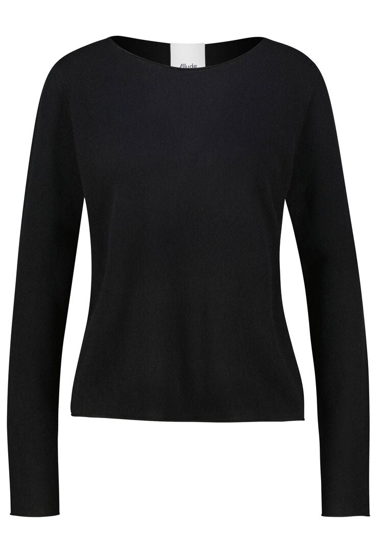 Allude Damen Pullover aus Kaschmir, schwarz,