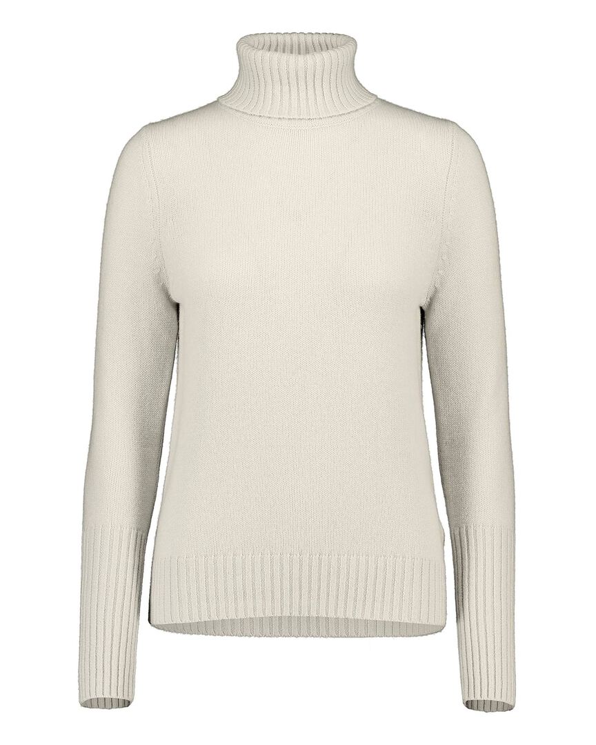 Allude Damen Rollkragenpullover aus Kaschmir, weiss,