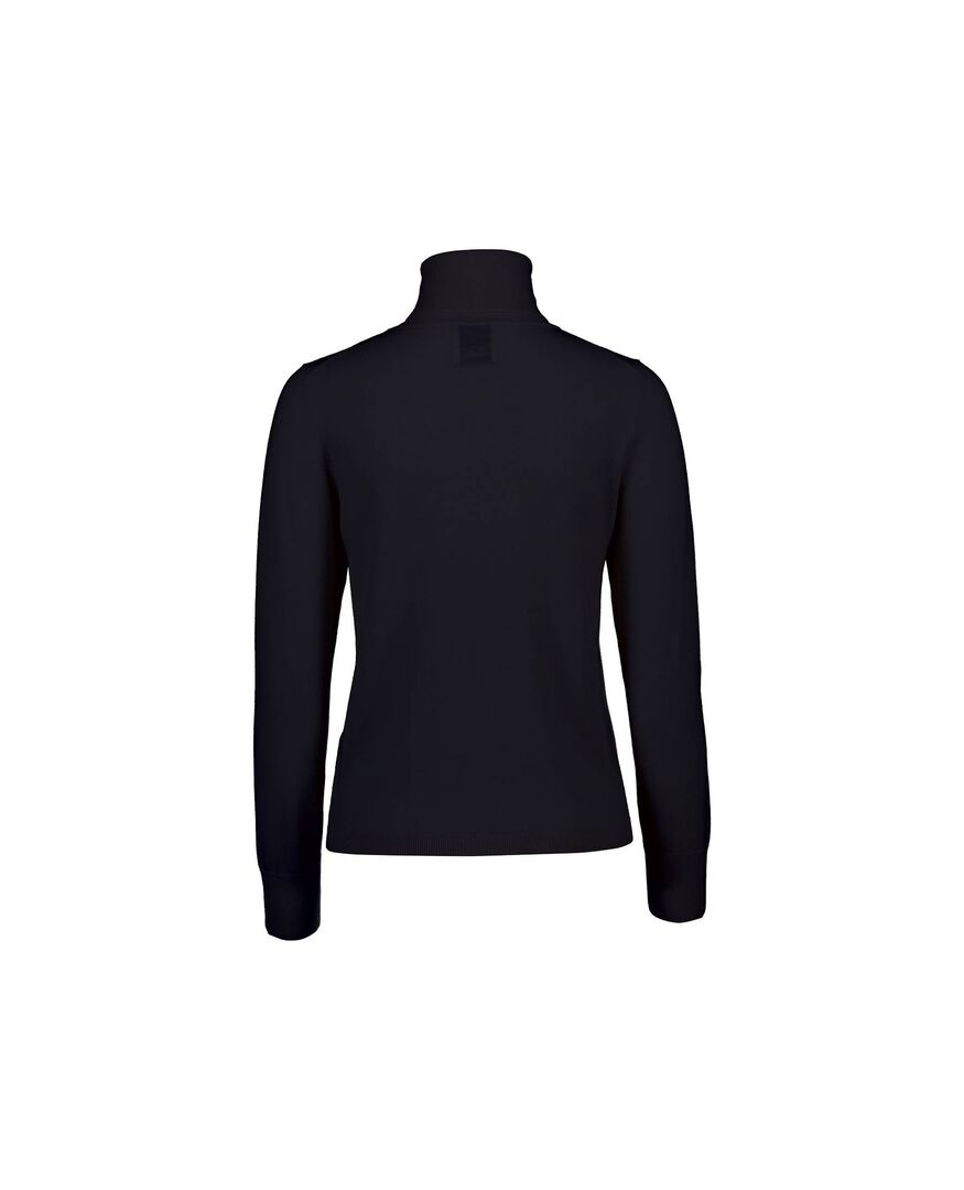 Allude Damen Rollkragenpullover aus Schurwolle, marine,