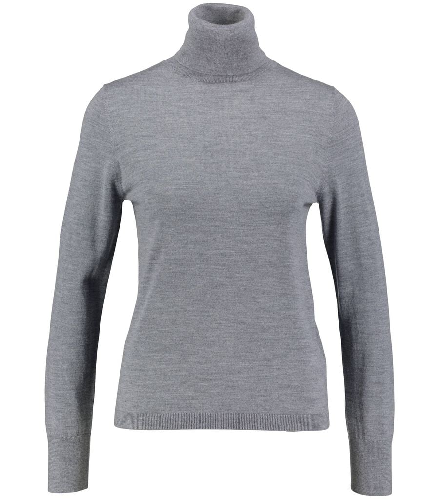 Allude Damen Rollkragenpullover aus Schurwolle, anthrazit,