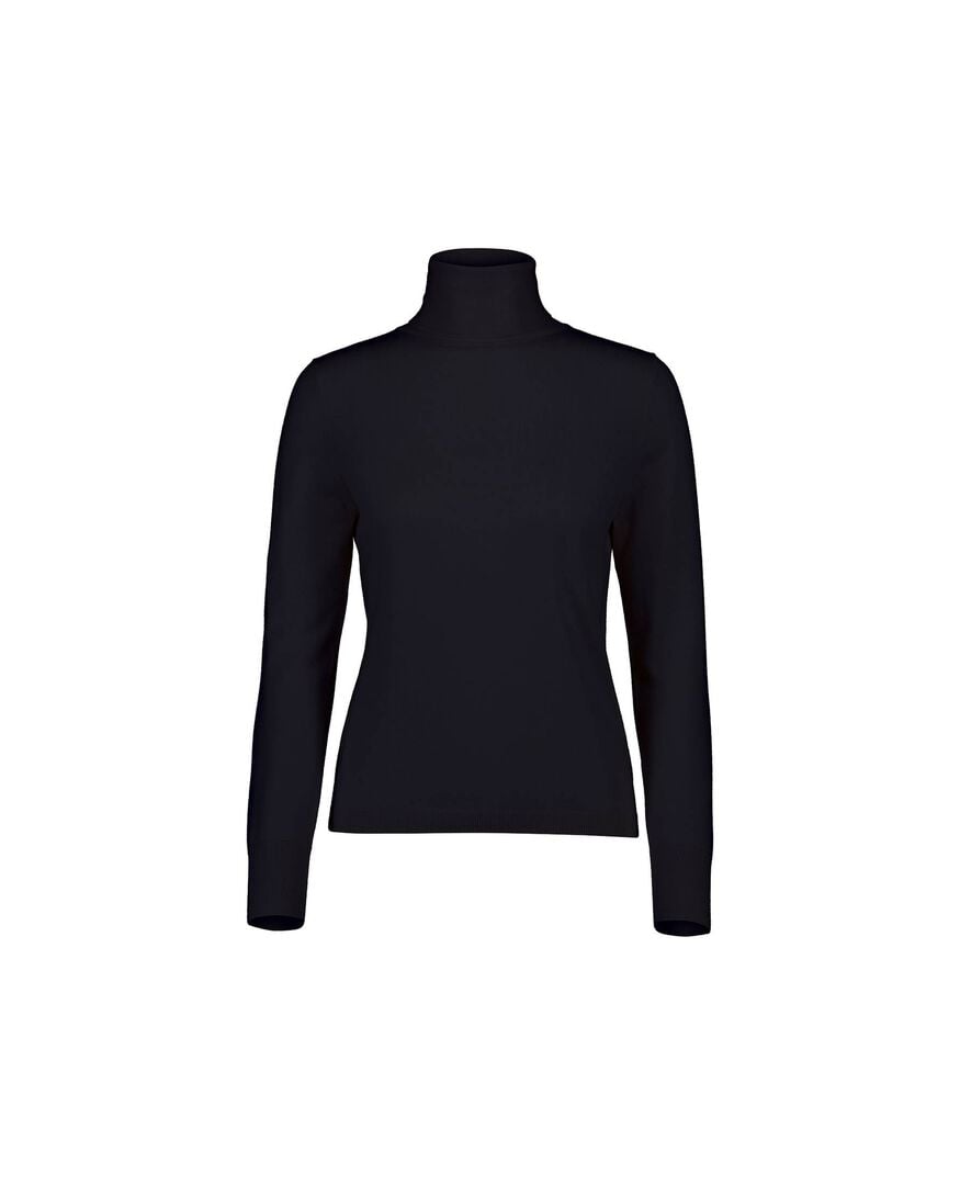 Allude Damen Rollkragenpullover aus Schurwolle, marine,