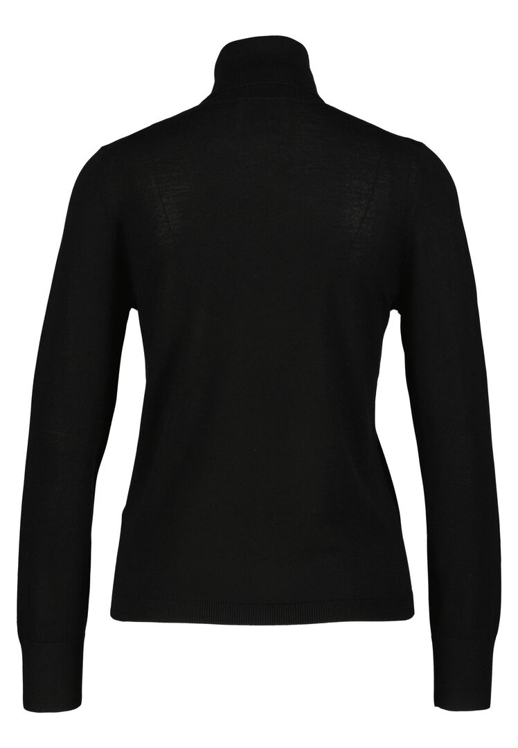 Allude Damen Rollkragenpullover aus Wolle, schwarz,