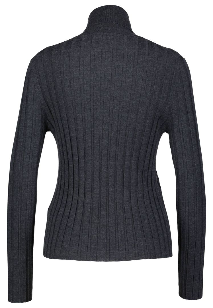 Allude Damen Rollkragenpullover aus Wolle, anthrazit,