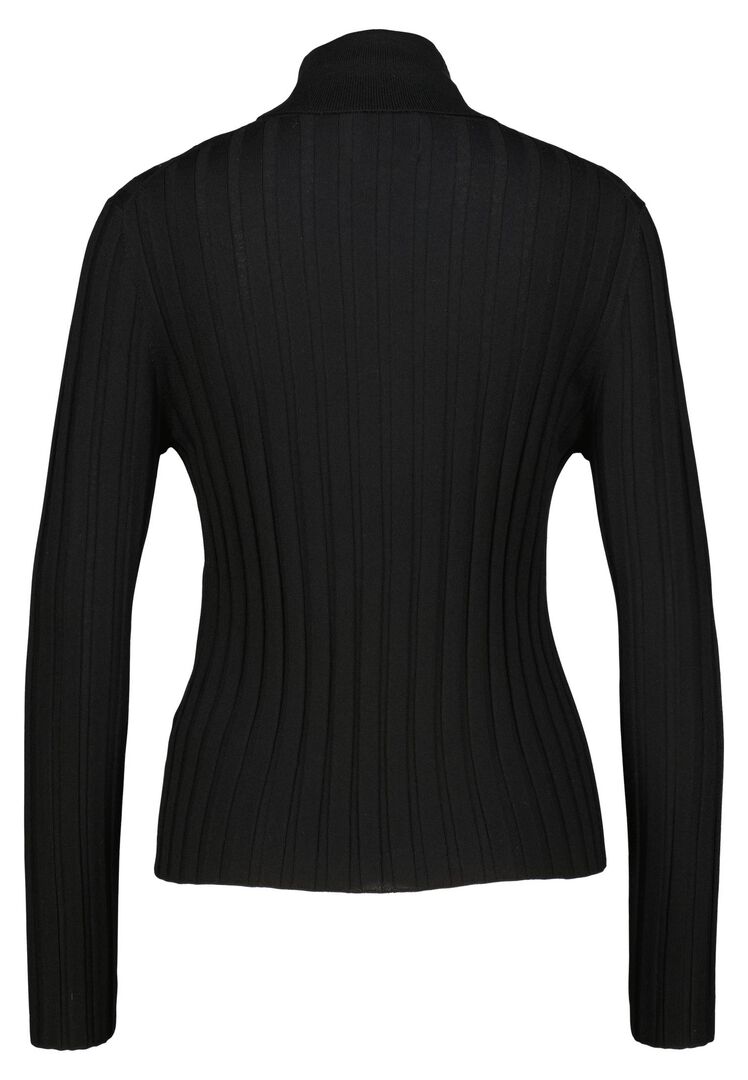 Allude Damen Rollkragenpullover aus Wolle, schwarz,