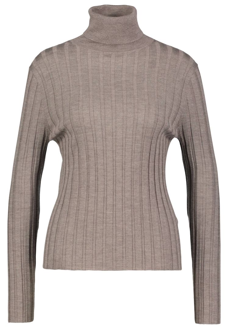 Allude Damen Rollkragenpullover aus Wolle, taupe,