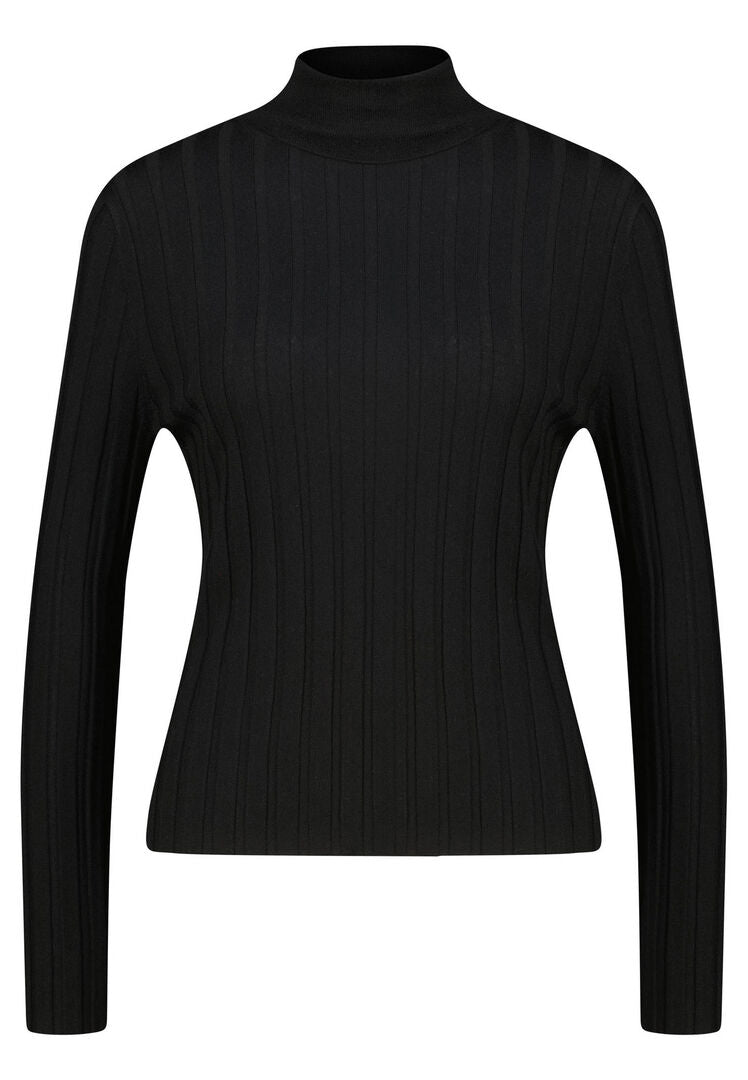 Allude Damen Rollkragenpullover aus Wolle, schwarz,