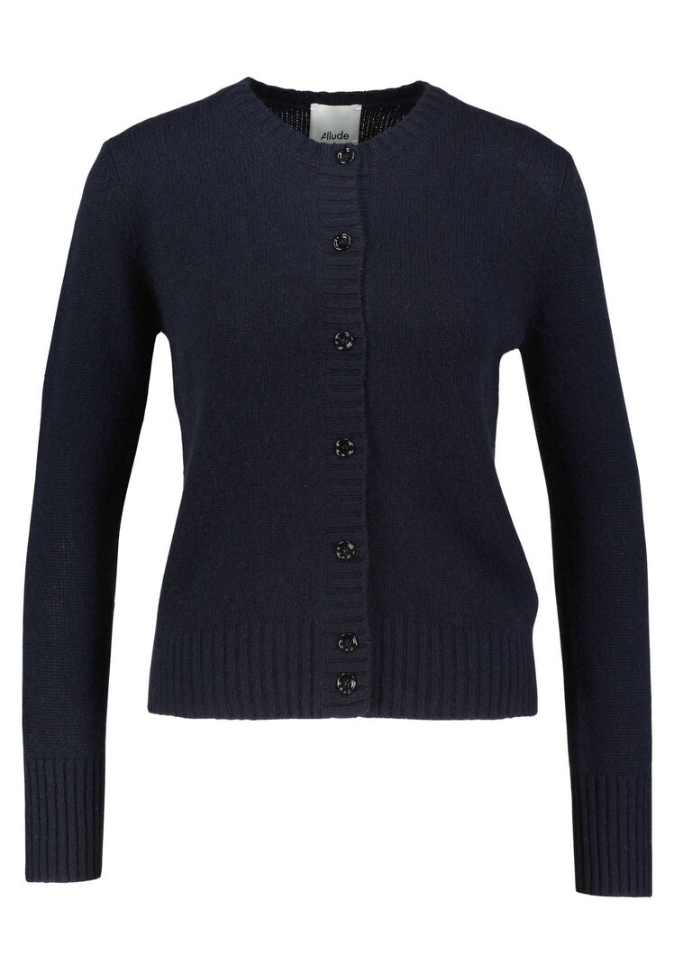 Allude Damen Strickjacke aus Kaschmir, marine,