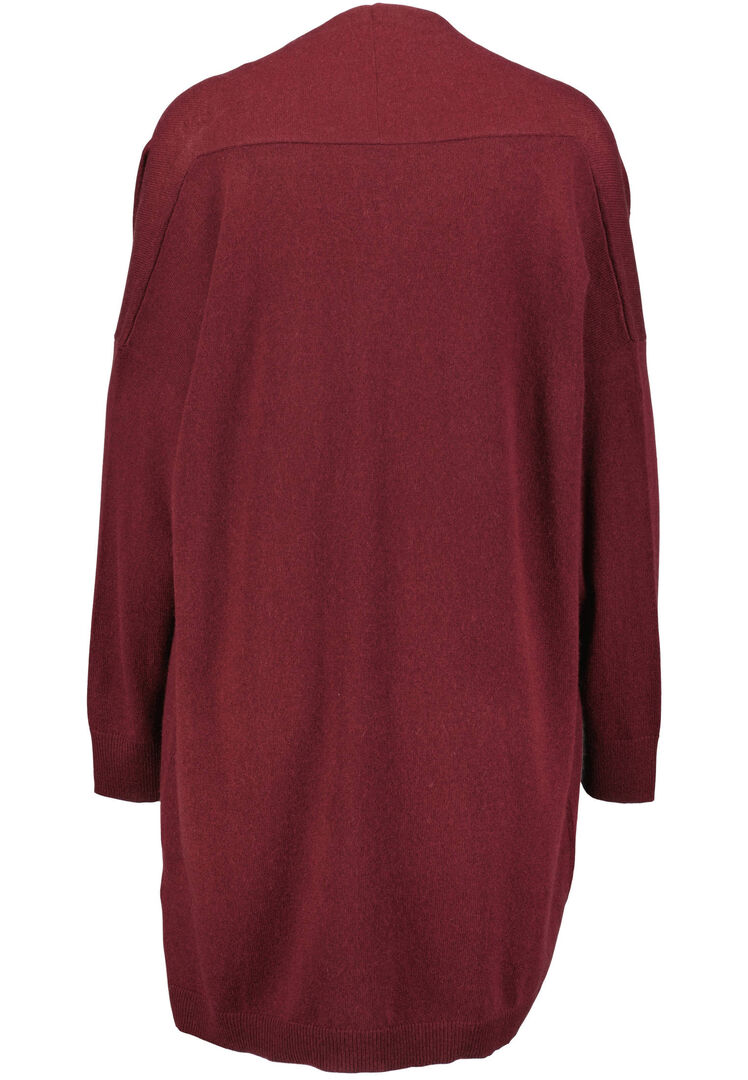Allude Damen Strickjacke aus Wolle und Kaschmir, bordeaux,