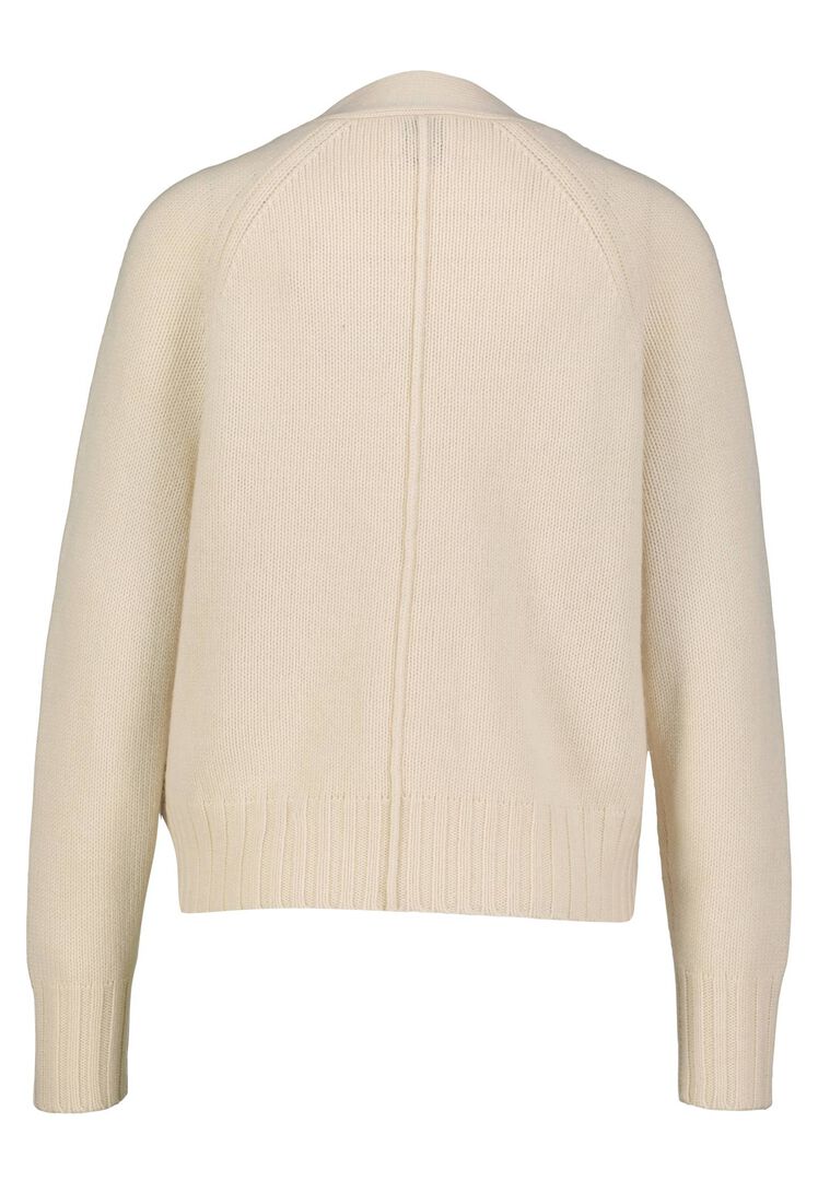 Allude Damen Strickjacke aus Wolle und Kaschmir, offwhite,