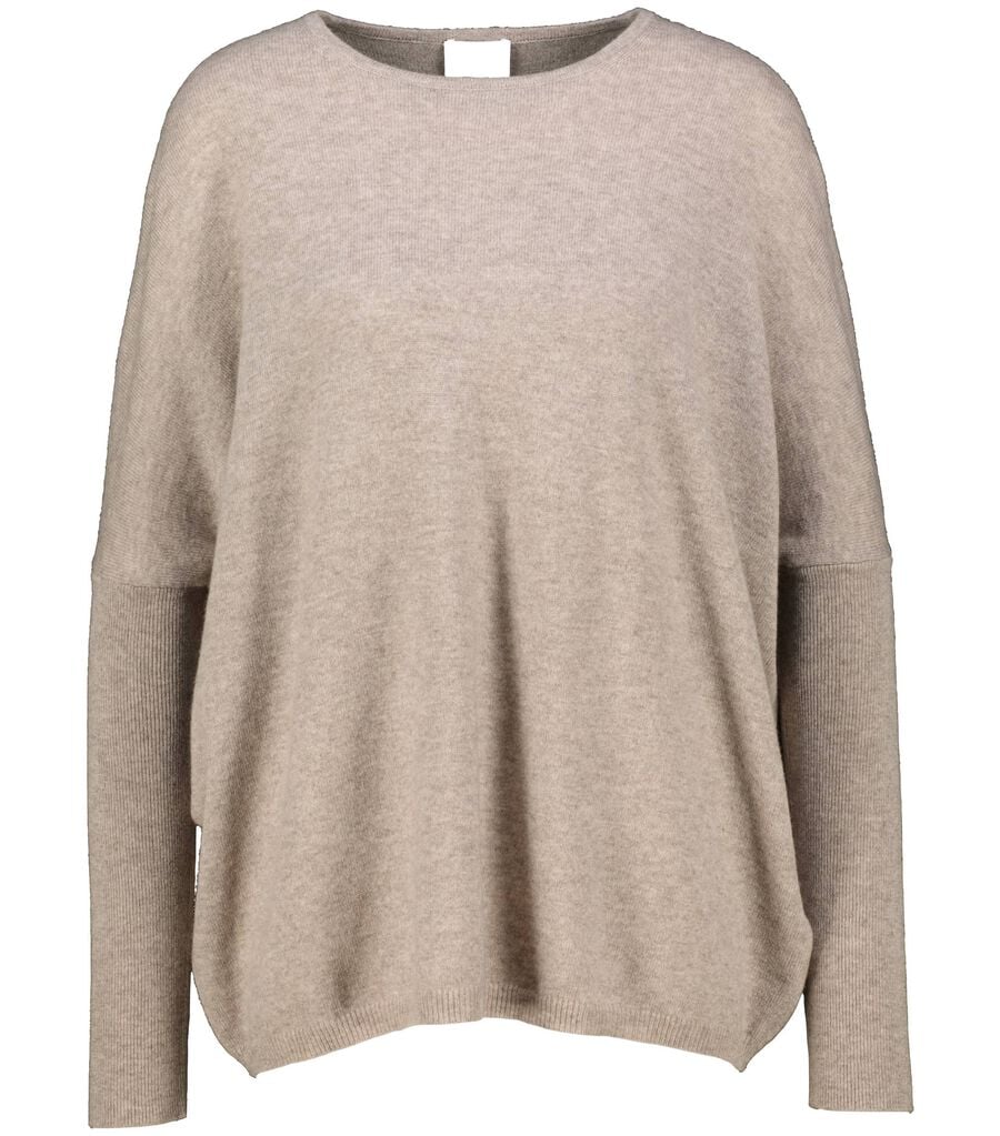 Allude Damen Strickpullover Relaxed Fit, taupe,