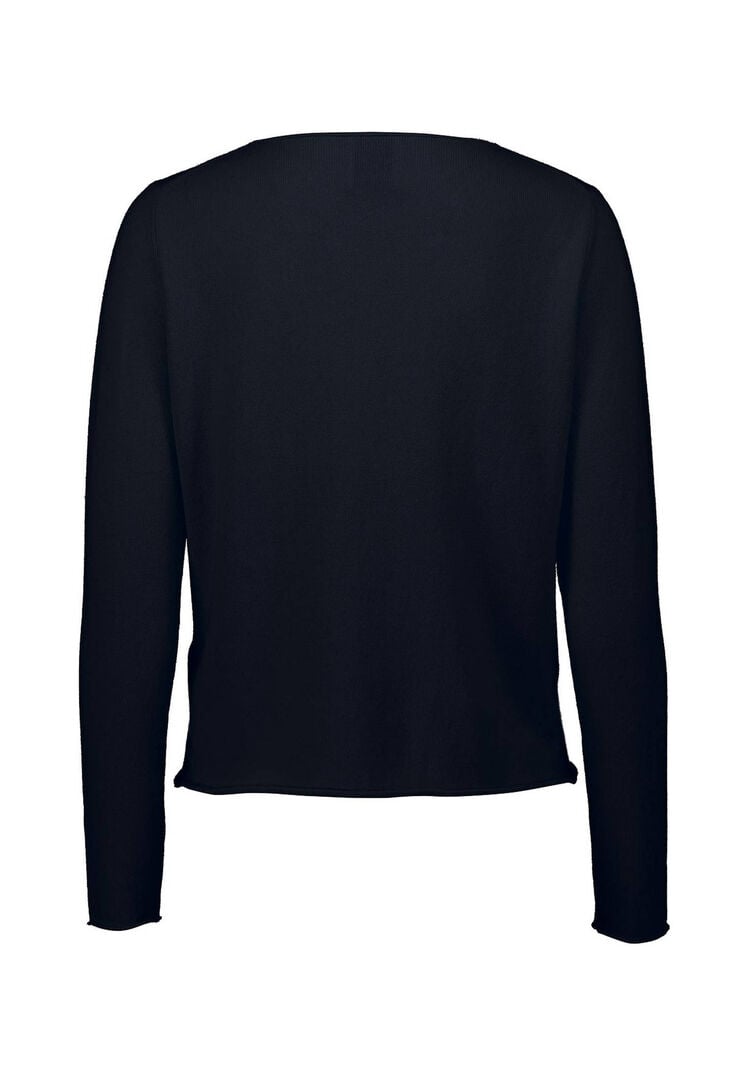 Allude Damen Strickpullover aus Baumwolle-Kaschmir-Mix, marine,