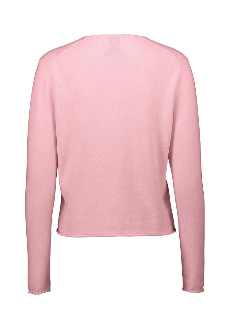 Allude Damen Strickpullover aus Baumwolle-Kaschmir-Mix, rose,