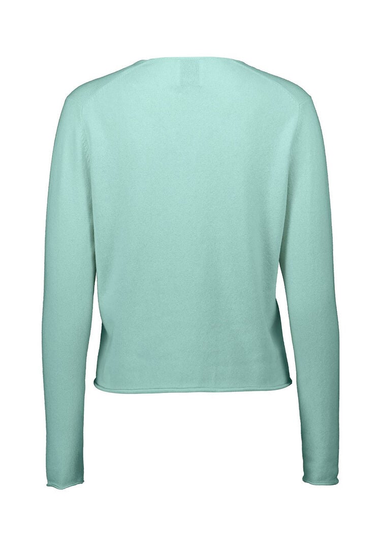 Allude Damen Strickpullover aus Baumwolle-Kaschmir-Mix, pistazie,