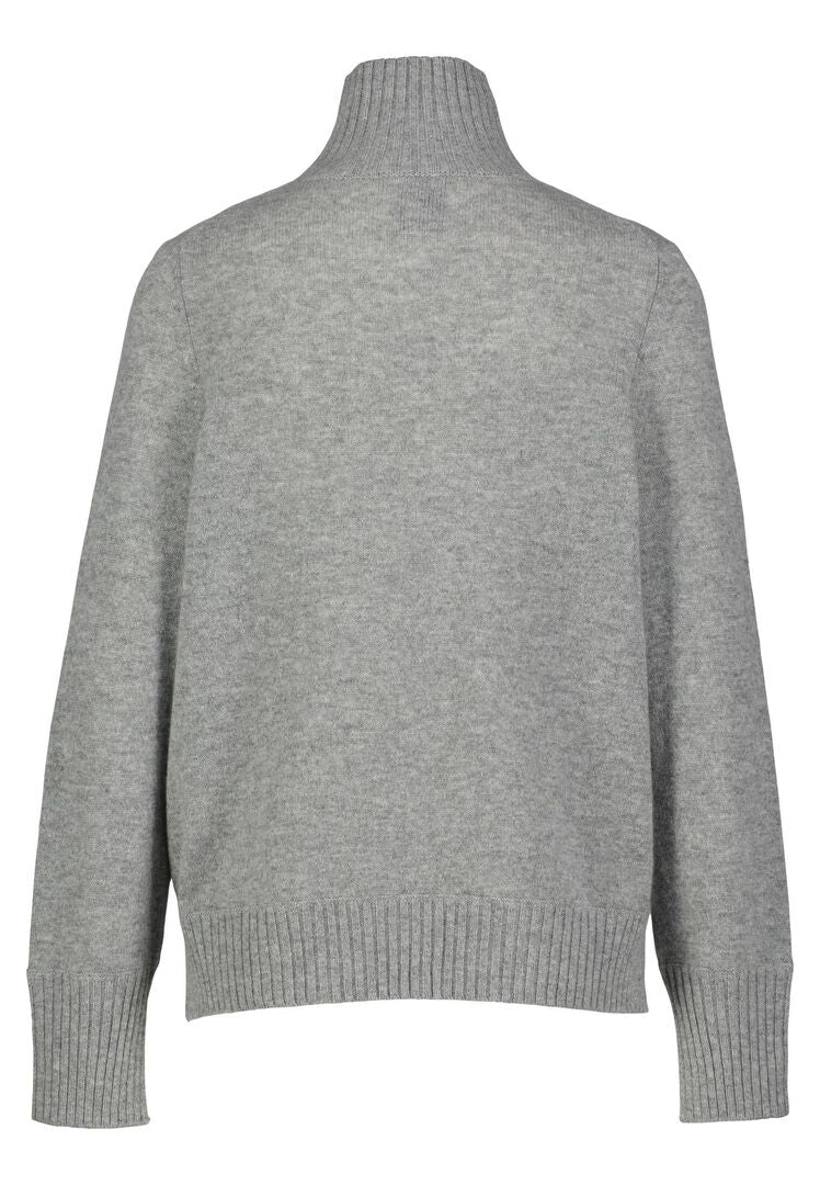 Allude Damen Strickpullover aus Kaschmir, anthrazit,