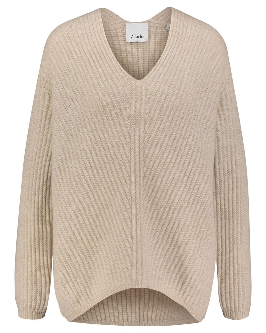 Allude Damen Strickpullover aus Kaschmir, sand,