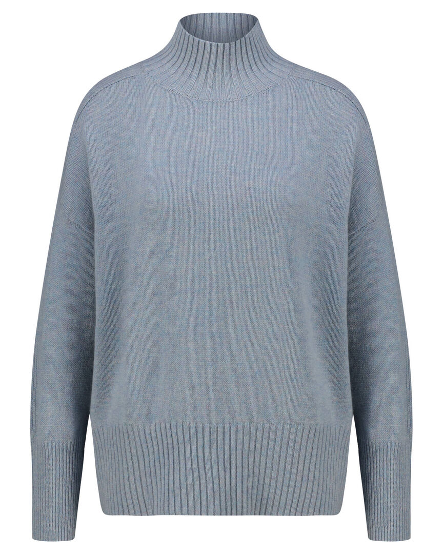 Allude Damen Strickpullover aus Kaschmir, bleu,