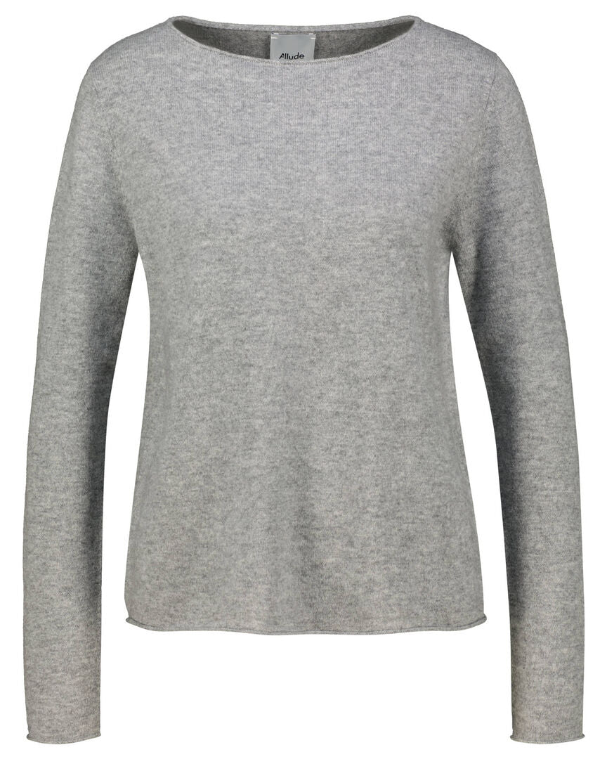 Allude Damen Strickpullover aus Kaschmir, grau,