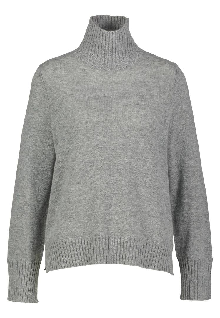 Allude Damen Strickpullover aus Kaschmir, anthrazit,